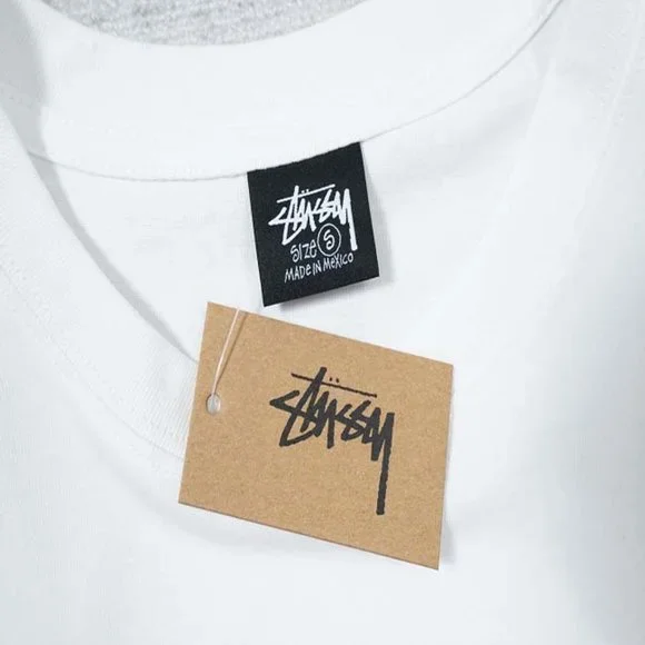 STUSSY Red Big Heart T-Shirt - White Short Sleeve - Picture 15 of 15